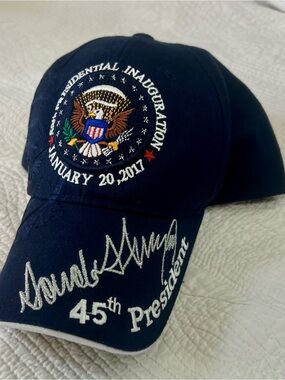 Navy Embroidered presidential inauguration Ball Cap 45th President Donald Trump